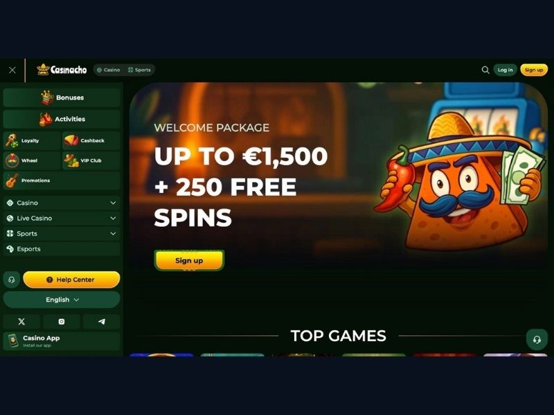 Pakiet powitalny cotygodniowy cashback i turnieje Casinacho Casino Nacho Casino — dane